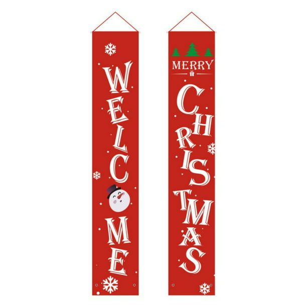 Outdoor Home Holiday Party Decor Waterproof Vinyl Sign MERRY CHRISTMAS Banner